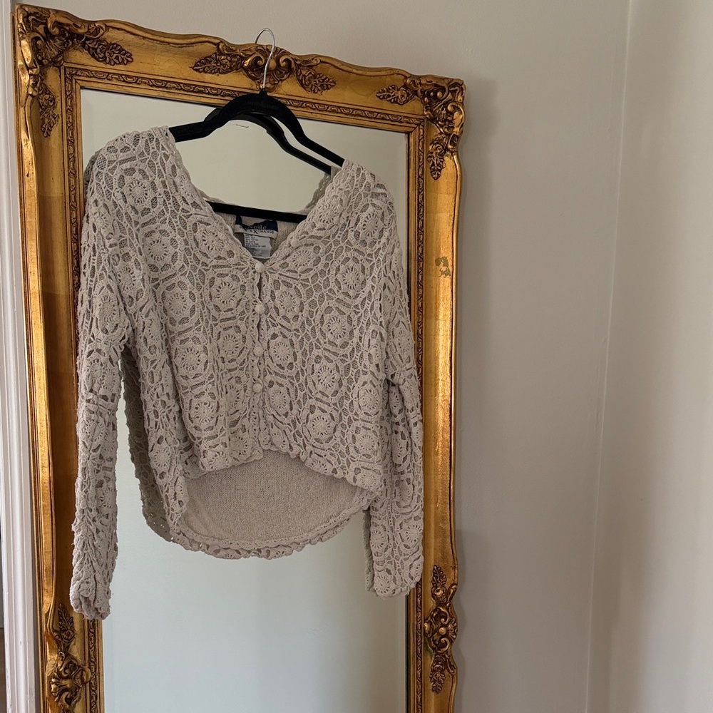 Cream Crochet Sweater